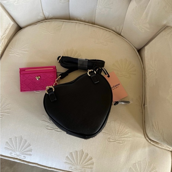 Juicy Couture Black plush Heart Purse giftset - Picture 2 of 2